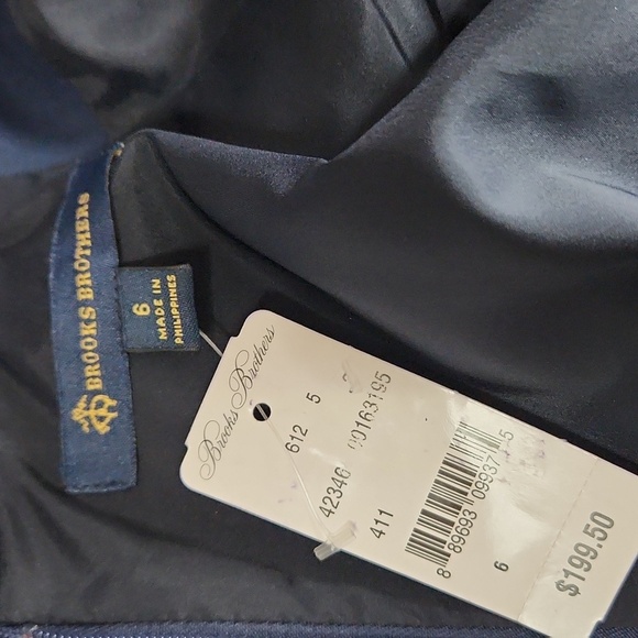 Brooks Brothers Wool Polyester Blend Navy V Neck Dress - Picture 5 of 6